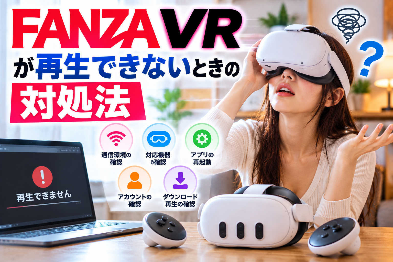 FANZA VRが再生できないときの対処法｜見られない原因を機器別に解説